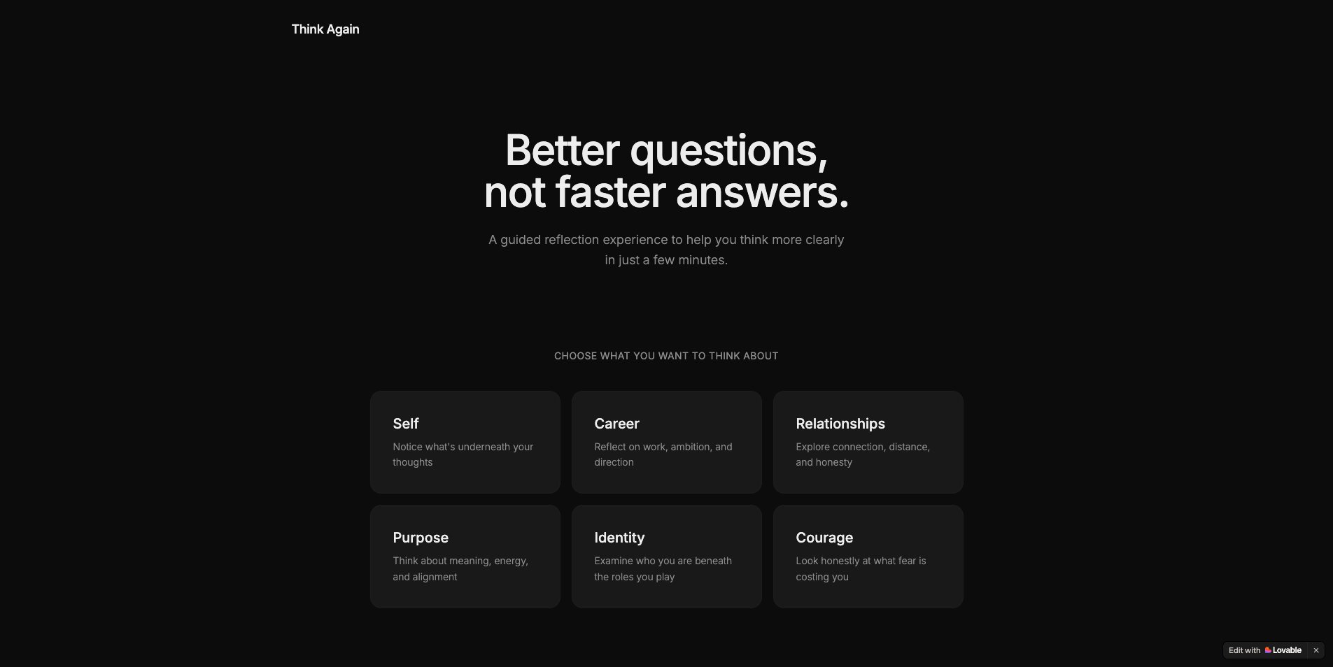 Think Again - Better questions, not faster answers
